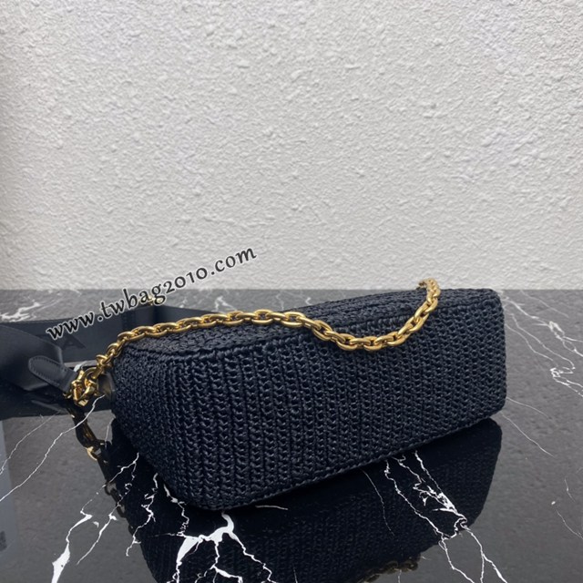 Prada專櫃新款草編三合一女包 1BH204 普拉達純手工編織女款單肩斜挎包 csp1567